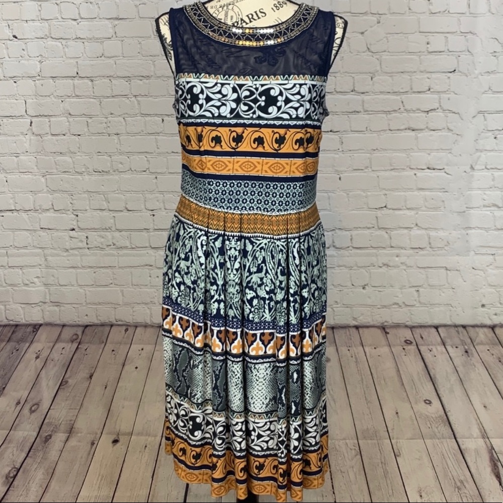 Covington Blue & Gold with Blue Mesh Top & Glam